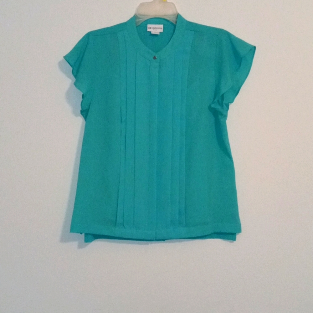 Liz Claiborne Teal petite large blouse